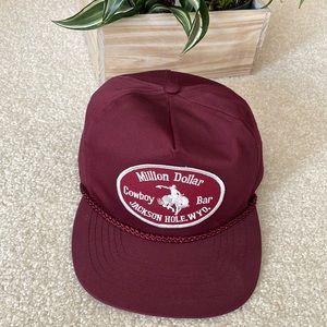 Vintage 90s Million Dollar Cowboy Bar Jackson Hole Wyoming Trucker Cap Zipback